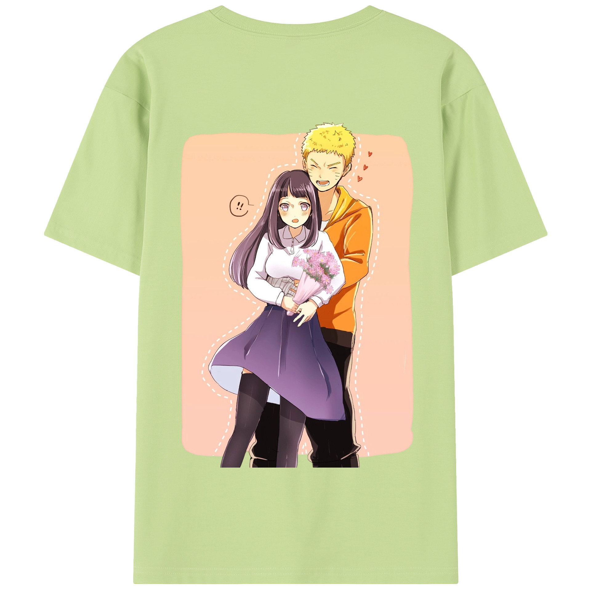 （画像用） NARUTO -ナルト- 日向ヒナタ Hyūga Hinata 綿100％半袖Tシャツ（背面プリント）